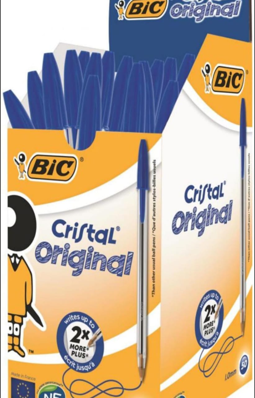 BIC BALLPOINT PEN CRISTAL ORIGINAL FINE BLUE 50 PACK